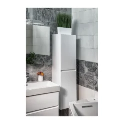 Afbeelding 2 Sapho Filena Opbergkast 35x140x30cm, mat wit