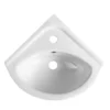 Afbeelding 2 Aqualine Luigi Hoek keramische wastafel 34x34cm, wit