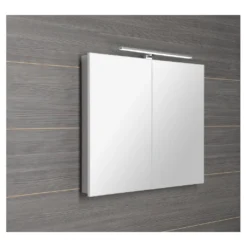 Afbeelding 2 Sapho Greta Spiegelkast inclusief LED-lamp, 81x70x14cm, mat wit