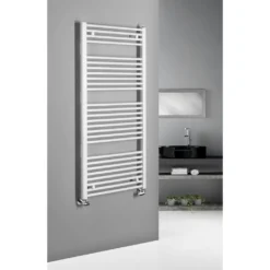 Afbeelding 2 Aqualine Direct Badkamerradiator met zij aansluiting 60x132cm, wit