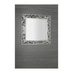 Afbeelding 2 Sapho Zeegras Spiegel met lijst, 90x90cm, zilver