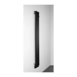 Afbeelding 2 Sapho Pilon Badkamerradiator 19,6x180cm, met 3 haken, mat zwart