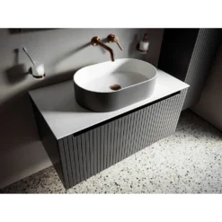 Afbeelding 2 Sapho Nelio Keramisch wastafelblad wit 117,5x0,9x49,3cm, mat wit