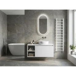 Afbeelding 2 Sapho Lorea Rockstone wastafelblad 191x1,2x52,5cm, mat wit