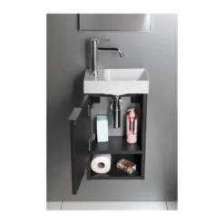 Afbeelding 2 Sapho Latus Xi Wastafelonderkast 30x53x16,5cm, mat antraciet