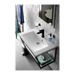 Afbeelding 2 Sapho Maria Kunstmarmeren wastafel 75x46cm, wit