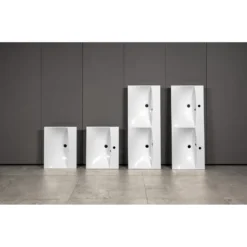 Afbeelding 2 Sapho Maria Kunstmarmeren dubbele wastafel 120x46cm, wit