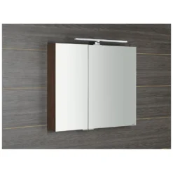 Afbeelding 2 Sapho Mirró Spiegelkast inclusief LED-lamp, 80x70x16cm, Pine Rustic