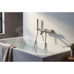 Afbeelding 2 Sapho Minimal Rond douchehouder, vast, mat RVS