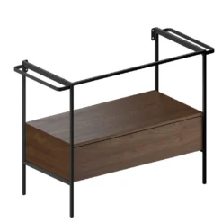 Afbeelding 2 GSI Nubes Wastafelframe 100x50cm, mat zwart/noten
