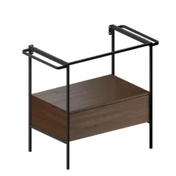 Afbeelding 2 GSI Nubes Wastafelframe 80x50cm, mat zwart/noten
