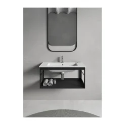 Afbeelding 2 GSI Pura Wastafelframe 82x46cm, mat zwart