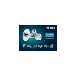 Afbeelding 2 Arco Hoekstopkraan A-80 lang 1/2"x3/8", antikalk, chroom