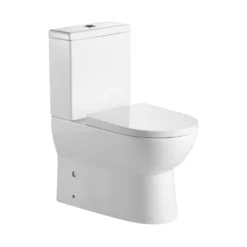 Afbeelding 2 Aqualine Jalta Duobloktoilet, randloos, S-sifon/P-sifon, wit