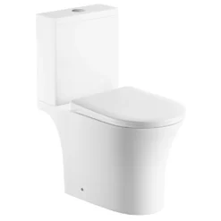 Afbeelding 2 Aqualine Vito Duobloktoilet, randloos, S-sifon/P-sifon, wit