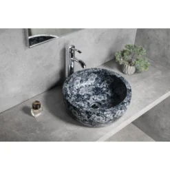 Afbeelding 2 Sapho Priori Keramische waskom, Ø41cm, blauw bloesemmotief