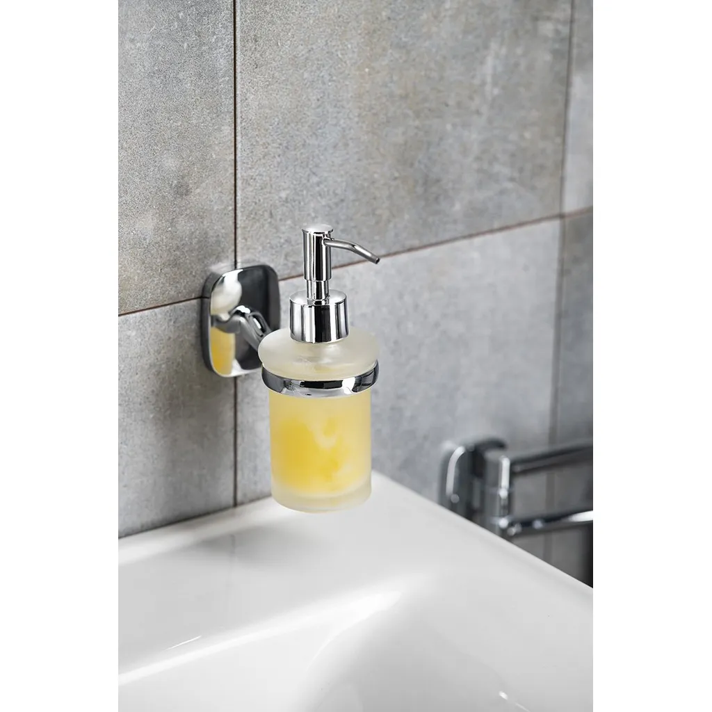 Aqualine Rumba Zeepdispenser 160ml, matglas, chroom 2 Afbeelding 2 Aqualine Rumba Zeepdispenser 160ml, matglas, chroom