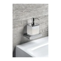 Afbeelding 2 Sapho Flori Zeepdispenser 300ml, matglas, chroom