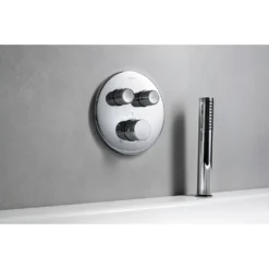 Afbeelding 2 Sapho Smart Select Thermostatische inbouwdouchemengkraan met inbouwbox, 2 uitgangen, chroom