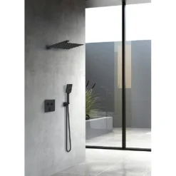 Afbeelding 2 Sapho Smart Select Thermostatische inbouwdouchemengkraan met inbouwbox, 2 uitgangen, mat zwart