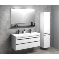 Afbeelding 2 Sapho Sitia Hoge opbergkast met 2 deuren 35x172x32cm, links/rechts/mat wit