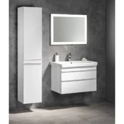 Afbeelding 2 Sapho Sitia Hoge opbergkast met 2 deuren 46,7x172x32cm, links/rechts/mat wit