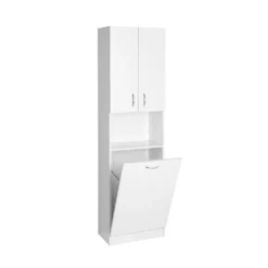 Afbeelding 2 Aqualine Simplex Eco Hoge kast met wasmand 50x180x30cm