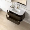 Lavantri Eleonora rond badmeubel met ribbelfront 100cm walnoot met 2 lades en solid surface wastafel zonder kraangat 11 Afbeelding 2 Lavantri Eleonora rond badmeubel met ribbelfront 100cm walnoot met 2 lades en solid surface wastafel zonder kraangat