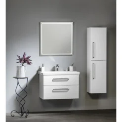 Afbeelding 2 Sapho Theia Wastafelonderkast met 2 laden 75,6x50x44,2cm, wit