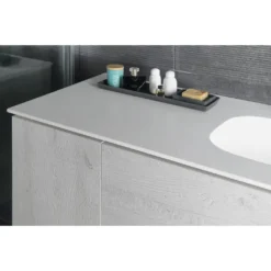 Afbeelding 2 Sapho Treos Wastafel 146,6x51,3cm (35+110), Rockstone, rechts, mat wit