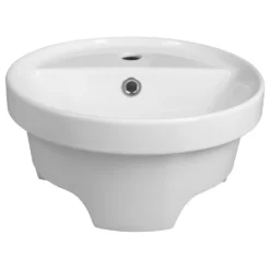 Afbeelding 2 Cerastyle Yuva Keramische inbouwwastafel, Ø38cm, wit
