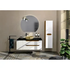 Afbeelding 2 Sapho Wave Onderkast met deur 30x45x47,8cm, rechts/links, glanzend wit