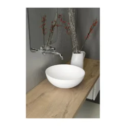 Afbeelding 2 Sapho Thin waskom, Rockstone Ø39cm, mat wit
