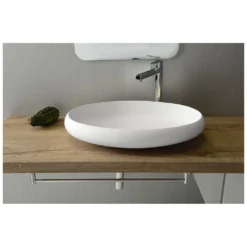 Afbeelding 2 Sapho Thin Opbouwwastafel, Rockstone 60x40cm, mat wit