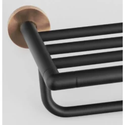 Afbeelding 2 Sapho Larissa Handdoekenrek met stang 60cm, zwart/mat koper