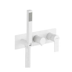 Afbeelding 2 Sapho Pax Inbouwmengkraan voor douche/bad inclusief handdouche, 3-weg, mat wit