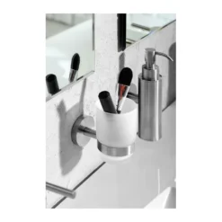 Afbeelding 2 Sapho X-Steel Bekerhouder, matglas, mat RVS