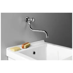 Afbeelding 2 Aqualine Wandgemonteerde koudwaterkraan 1/2´´, draaibare uitloop, chroom