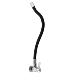 Afbeelding 2 Aqualine Wandgemonteerde waterkraan 1/2", flexibele uitloop, chroom/mat zwart