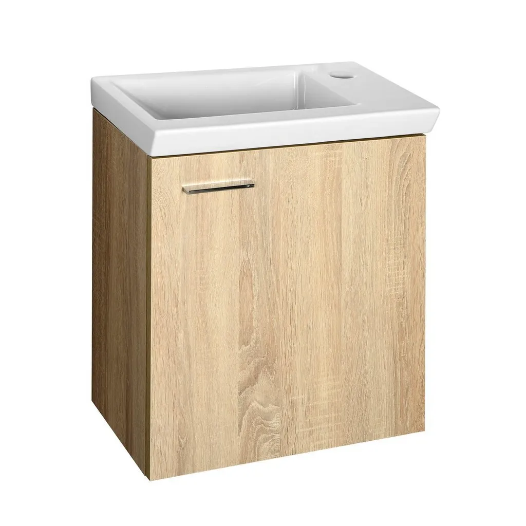 Aqualine Zoran Keramische meubelwastafel 45x27,5cm, wit 3 Afbeelding 3 Aqualine Zoran Keramische meubelwastafel 45x27,5cm, wit