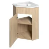 Afbeelding 3 Aqualine Zoja Hoek wastafelonderkast 39x74x39cm, eiken platina