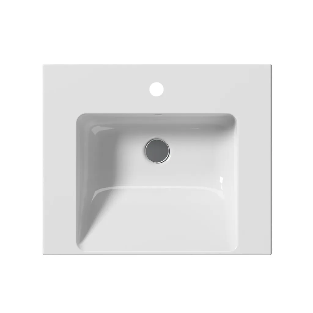 GSI Norm Keramische wastafel 60x50cm, wit ExtraGlaze 3 Afbeelding 3 GSI Norm Keramische wastafel 60x50cm, wit ExtraGlaze