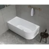 Afbeelding 3 Aqualine Tibera Strip L vrijstaand hoekbad, 150x75cm, wit