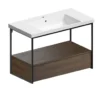 Afbeelding 3 GSI Nubes Wastafelframe 100x50cm, mat zwart/noten