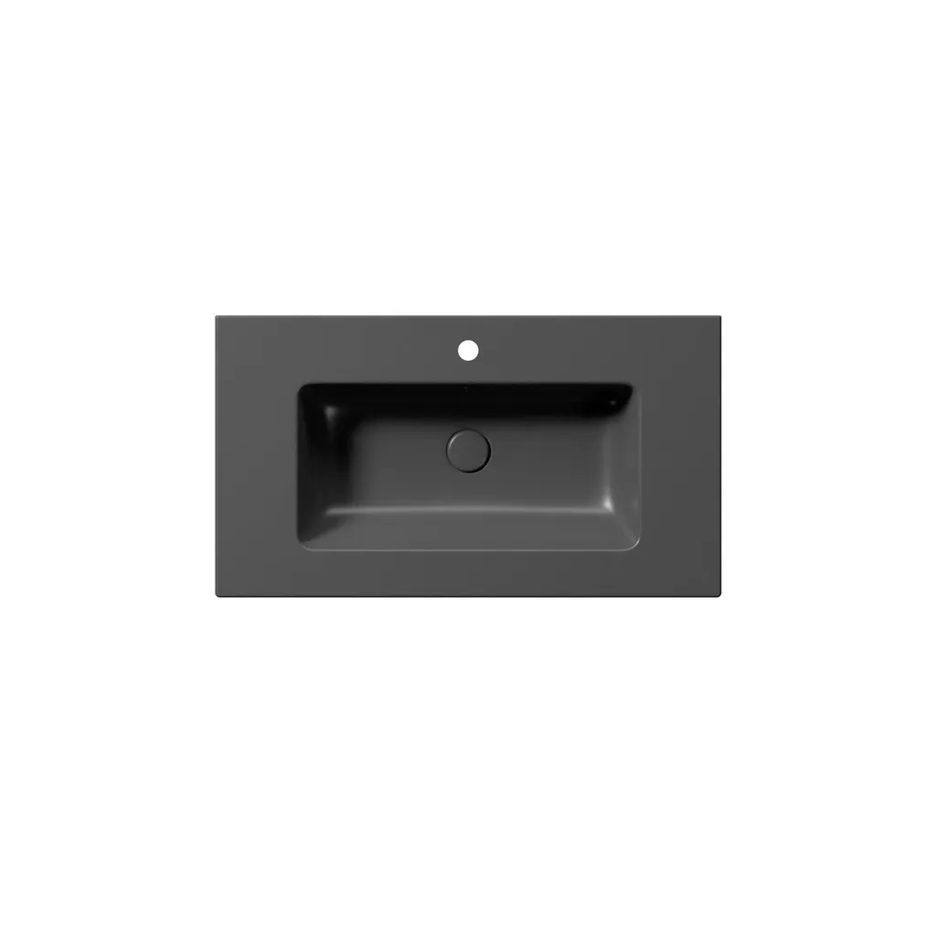 GSI Pura Keramische wastafel Slim 82x46cm, mat zwart 4 Afbeelding 4 GSI Pura Keramische wastafel Slim 82x46cm, mat zwart