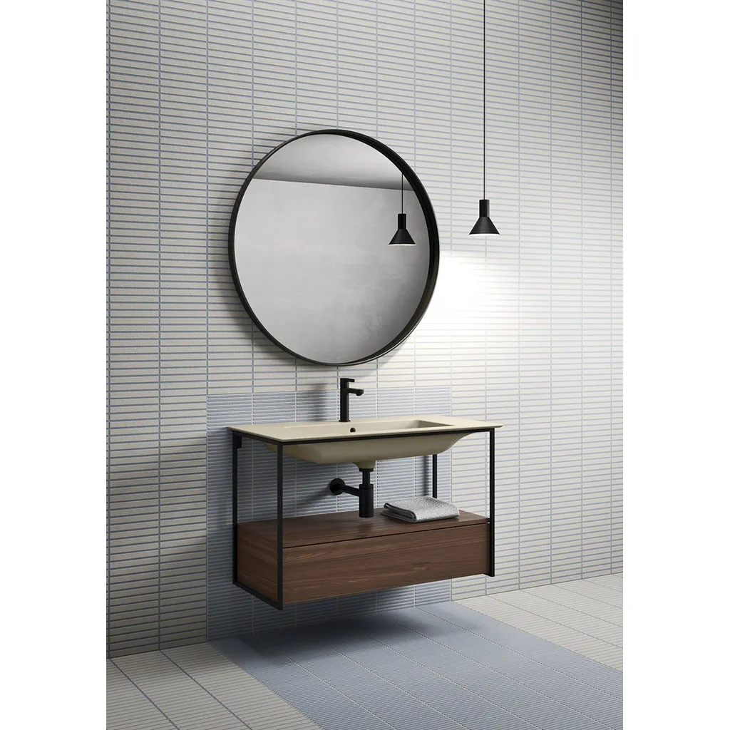 GSI Pura Keramische wastafel Slim 102x46cm, mat zwart 4 Afbeelding 4 GSI Pura Keramische wastafel Slim 102x46cm, mat zwart