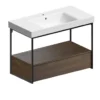 Afbeelding 4 GSI Sand Keramische wastafel 100x50cm met planken, wit ExtraGlaze