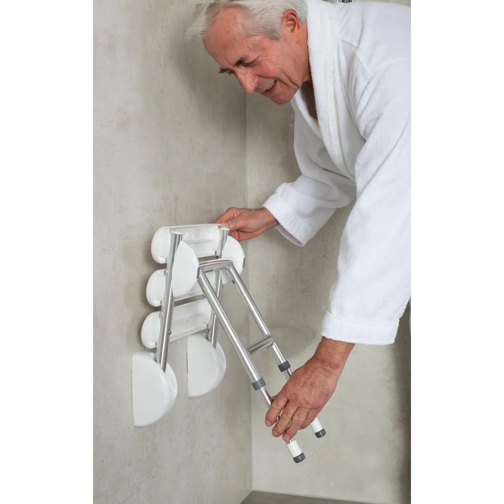 Ridder Handicap Opklapbaar douchezitje met steun 38x36cm wit