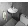 Afbeelding 4 Aqualine Luigi Hoek keramische wastafel 34x34cm, wit