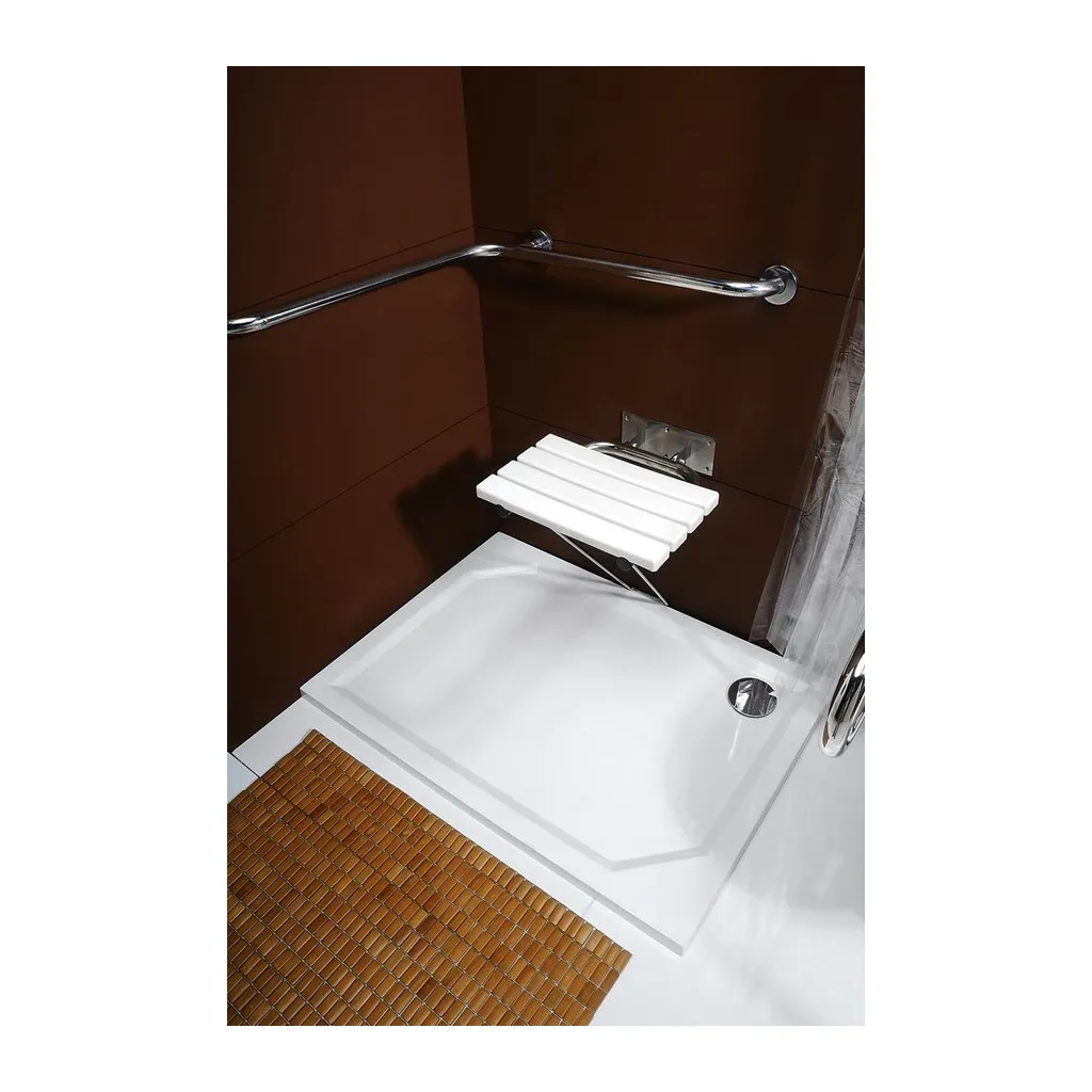 Sapho Handicap Opklapbaar douchezitje met steunpoot, 44x45cm, wit 4 Afbeelding 4 Sapho Handicap Opklapbaar douchezitje met steunpoot, 44x45cm, wit